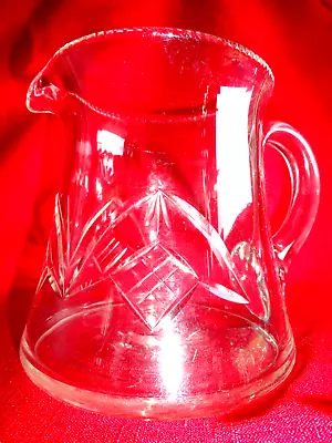 Buy Vintage Heavy Crystal Cut Glass Water Jug H - 13 X 14 Cm Very Good Condition • 15.90£