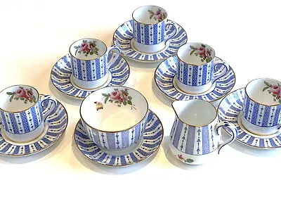 Buy Fine Bone China Coffee Cup & Saucer Set Of 5 With Sugar Bowl And Jug 1950s • 3.50£