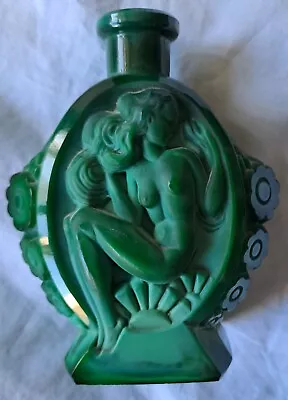 Buy Schlevogt/Hoffman Malachite Art Deco Glass Perfume Flask Bottle .Nude Maidens  • 80£