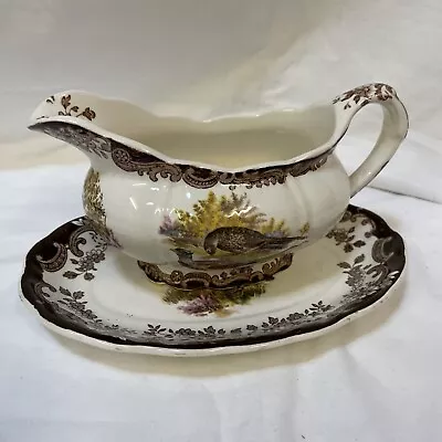 Buy Vintage Royal Worcester Palissy Game Series Gravy Sauce Boat With Drip Tray Jug • 3£