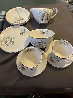 Buy Alfred Meakin China Tea Plate Sugar Bowl Milk Jug Two Cups Five Saucers • 20£