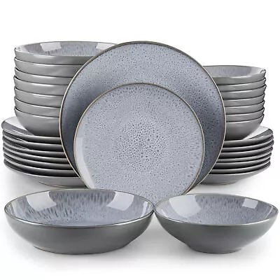 Buy Vancasso KARST 32 Pc Dinner Set Reactive Glaze Stoneware Plate Set Service For 8 • 119.99£