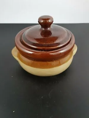 Buy Vintage Glazed Brown/Tan Stoneware Old Crock Pottery Cookie Jar • 24.99£