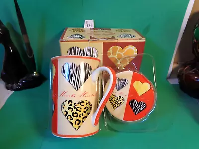 Buy Hearts Hearts Coffee Mug W/Lid & Box, Kent Pottery (New/NIB) • 24.62£