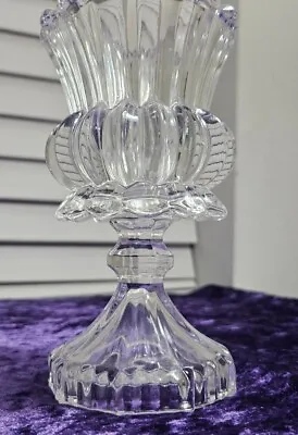 Buy Victorian-Style Candle Holder Glass, Vintage-Style. NWOT. 6in Height.  • 10.49£