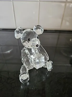Buy Vintage Crystal Cut Glass Sitting Teddy Bear With Present Gift Figure • 8.95£