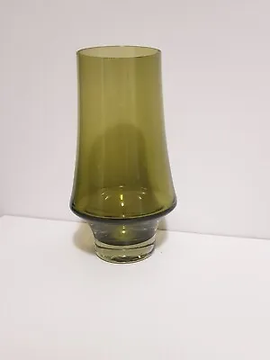 Buy Riihimaki Green Vintage Glass Vase Scandinavian Design Mid Century  • 25£