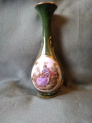 Buy  Limoges Green La Reine Porcelain Bud Vase 19cm • 14£
