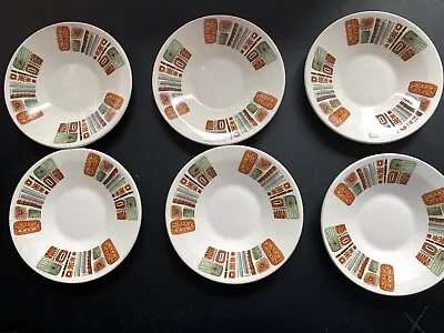 Buy Vintage Royal Worcester Palissy AZTEC 6 Saucers No Cups Plates Mid Century Retro • 8.99£
