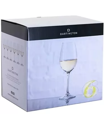Buy Dartington White Wine Glasses Set Of Six 350ml Crystal Dishwasher Safe 22cm High • 17.95£