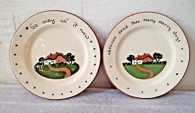 Buy Dartmouth Pottery Plates X 2 Old Devon Sayings .Go Eisy Wi' It Now/ Heaven Sends • 5£