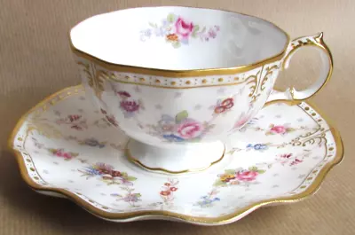 Buy Royal Crown Derby Royal Antoinette Tea Cup And Saucer - Vintage (10475) • 110£