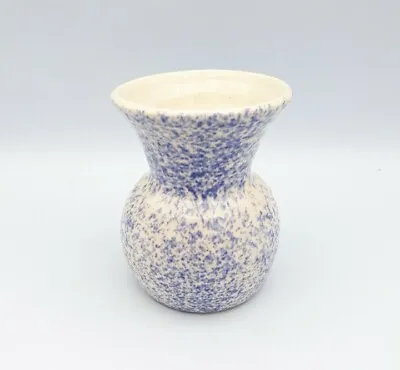 Buy Vintage Dragon Pottery Blue And White Speckled Vase, Small Flower Hand Crafted • 12£