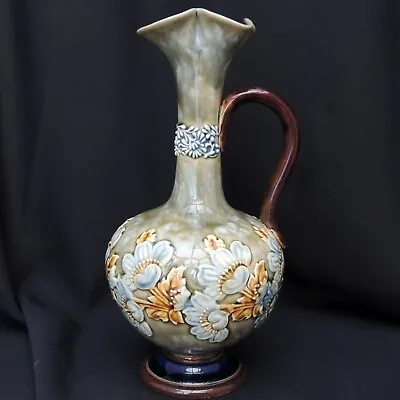 Buy Antique Doulton Lambeth Stoneware Handled Vase Artist Signed • 18£
