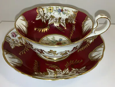 Buy Radfords Fenton England Heavy Gold Pattern Pink Rose Vintage Cup & Saucer Teacup • 46.47£