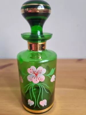 Buy Bohemia Glan Emerald Green Glass Perfume Bottle. • 6.99£