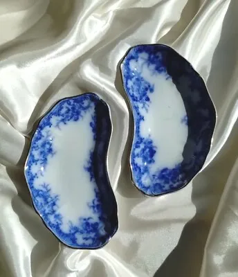 Buy Antique Furnivals Versailles Flow Blue Bone Plates Dish Porcelain PAIR England  • 34.10£