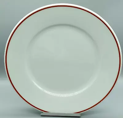 Buy Richard Ginori Italy Heavy White Porcelain Dinner Plate Red Rim • 14.23£