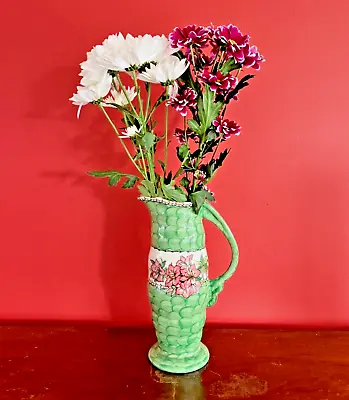 Buy Art Deco Maling Pottery Azalea Green Lustreware Vase / Jug - 27cm High • 29.99£