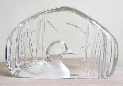 Buy Mats Jonasson Duck Full Lead Crystal Paperweight Sculpture Signed Sweden Retro • 20£