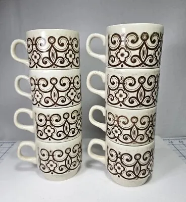 Buy 8 Biltons Celtic Rose Ironstone Tableware Cups Staffordshire England Stackable • 45.76£