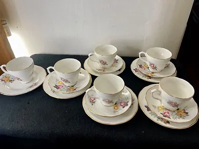 Buy Duchess Bone China Roses Tea Triplets Set. Cup Saucer & Side-plate. • 30£