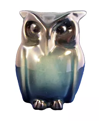Buy Vintage Studio Pottery Owl Figurine. Hand Crafted Green Drip Ware. Height 10cm • 4.95£