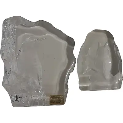 Buy 2 X Glass Paperweight 1 Marked As Mats Jonasson • 9.99£
