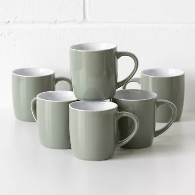 Buy Set Of 6 Sage Green Coffee Mugs 10oz Dishwasher Safe Tea Hot Chocolate Cups • 30.40£