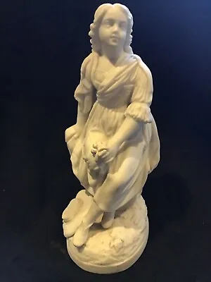 Buy Antique Victorian Parian Ware Figurine Of Seated Girl With Posy 21cms. • 30£