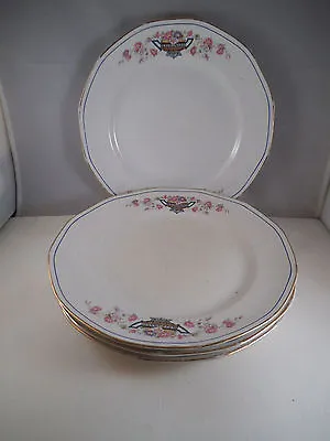 Buy Vintage Lot Of Four American Limoges China Sebring Dinner Plates Flower Urn • 19.20£