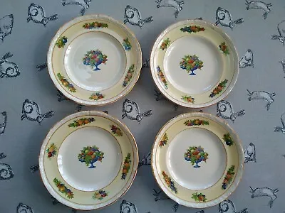 Buy Gorgeous Set Of 4 Vintage British Anchor Tea Side Cake Plates Fruit Basket Rare • 6.99£