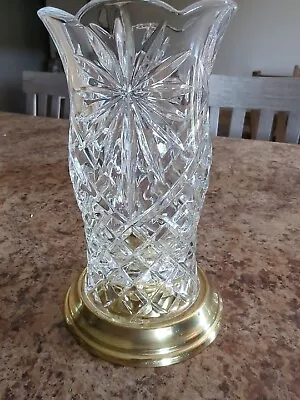 Buy HURRICANE CANDLE HOLDER  7  Crystal Cut Glass Holder Metal Base Made In India A1 • 25.69£