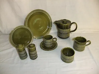 Buy C4 Lancastrian Pottery - Deep Green Ribbed Mid-century Vintage Tableware - 5D7C • 3.93£