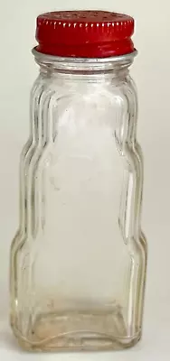 Buy Vintage Art Deco Glass Salt Shaker With Red Metal Top 4 1/8 In • 8.53£
