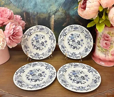 Buy Beautiful Vintage 1970s Royal Doulton  Nankin  Blue Floral Set Of 4 Side Plates • 37.94£