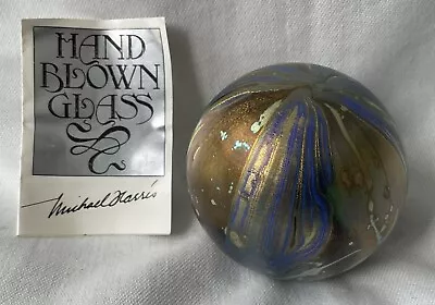 Buy Small Michael Harris Isle Of Wight Glass Metallic Earth Tones Paperweight.V.G.C! • 6.50£