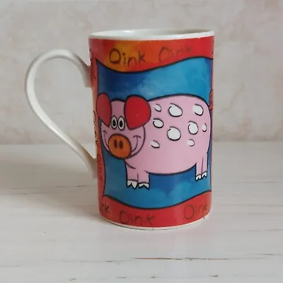 Buy Dunoon Funny Farm Oink Pig Mug Jane Brookshaw Stoneware Scotland Colourful • 10£