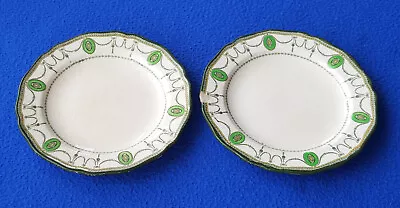 Buy Two Royal Doulton 'Countess' Bone China Tea Plates 14.5cm Green Rd. No. 523784 • 10£