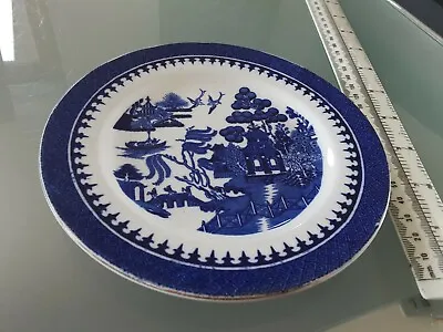 Buy 1928 Minton Lawleys China Flow Blue Willow Pattern Plate 17cms Vgc Regent Street • 12.99£
