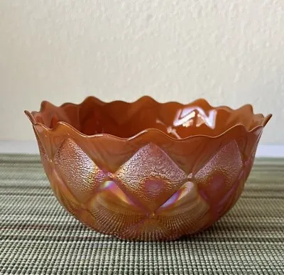 Buy Vintage Fenton 1950’s Marigold Carnival Glass Bowl Rainbow Iridescent 7x3.5” • 21.14£