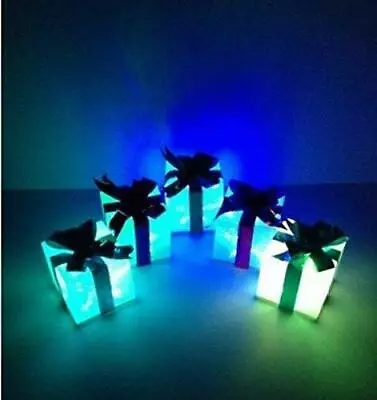 Buy Christmas Gift Boxes Decoration 5x LED Light Up Presents Parcels Xmas Decor Home • 10.99£