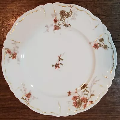 Buy Antique Haviland & Co( H & C Over L) 9 3/4  Dinner Plate W/gold Trim And Flowers • 65.44£