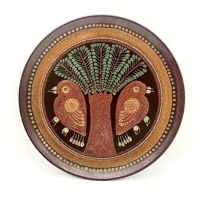 Buy West German Pottery KMK Hand Decorated Navarra Palm Birds Glazed Ceramic Plate • 38.41£