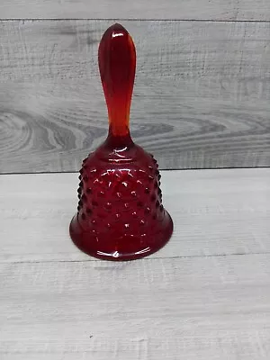Buy Vintage Fenton Hobnail Dinner Hand Bell With Clapper Ruby Red Art Glass 5 3/4 H • 10.61£