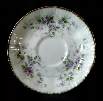 Buy Paragon Malandi Saucer Fine Bone China Tea Saucer Purple Flowers & Brushed Gilt • 13.95£