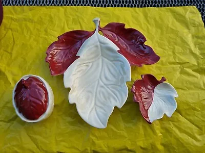 Buy Vintage Carlton Ware Australian Design Leaf Plate 2 Tone And Matching Condiments • 16.50£