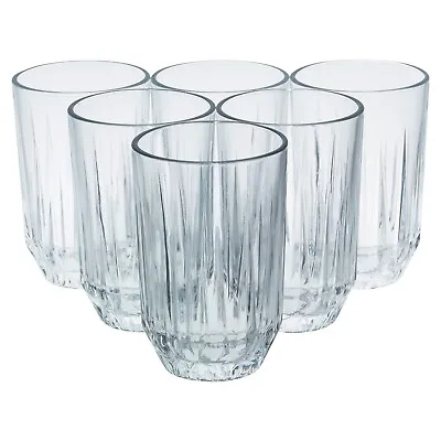 Buy Set Of 6 X 350ml Tall Drinking Glasses Tumblers Water Spirits Cordial Juice Milk • 9.99£