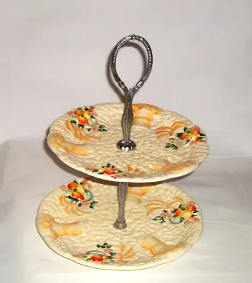 Buy Clarice Cliff Celtic Harvest  Two Tier Cake / Sandwich  Stand Newport Potteries • 69.99£