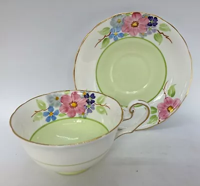 Buy Vintage 1930's Victoria China Hand Painted Floral Cups And Saucers VGC 12 Pieces • 42.99£